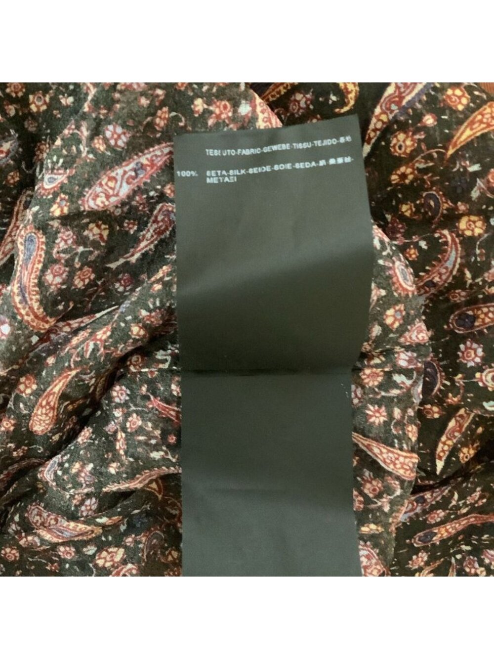 Saint Laurent Paisley Print Ruffled Blouse Top Long Sleeve Authentic Size F44/L - Picture 8 of 11